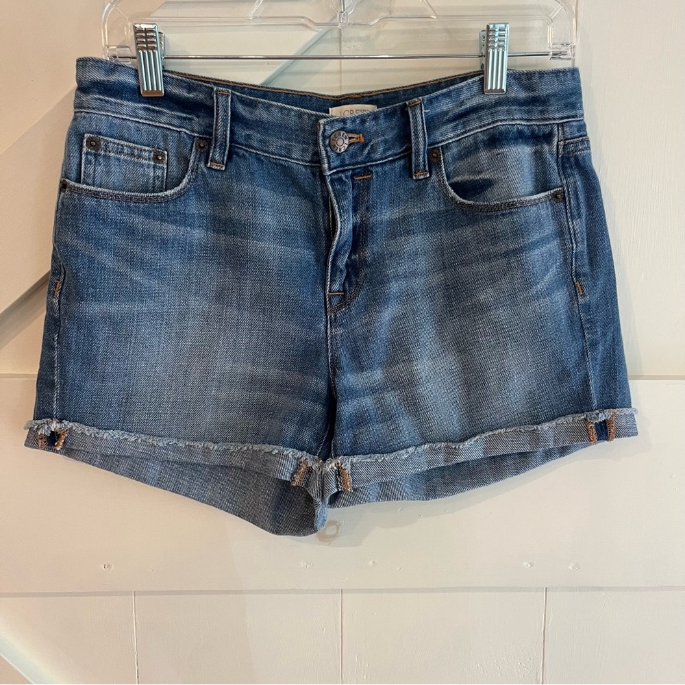 J.Crew Womens Denim Jean Shorts Size 26 Raw Hem‎ Rolled